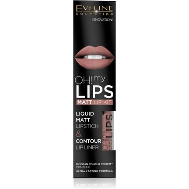 Eveline Cosmetics Zest.02 Oh My Lipstick Matte Liquid with Lip Pencil 5ml 02 Milky Chocolate