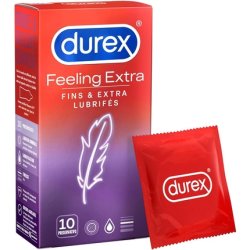 Durex Feeling Extra Men's Condoms Fine and Extra Lubricated 10 Units