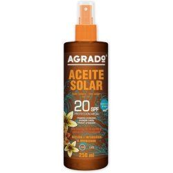 Moisturizing Sunscreen Oil SPF UVA UVB Spray Water Resistant Light Texture Invisible 250ml Agrado 20 SPF