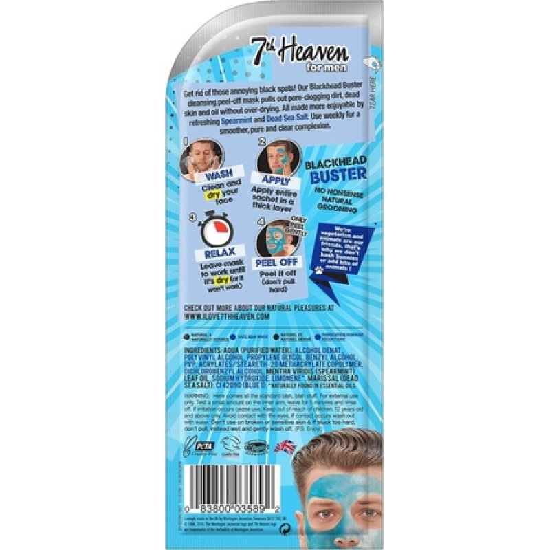7th Heaven Men's Deep Pore Cleansing Peel-off Mask 10ml