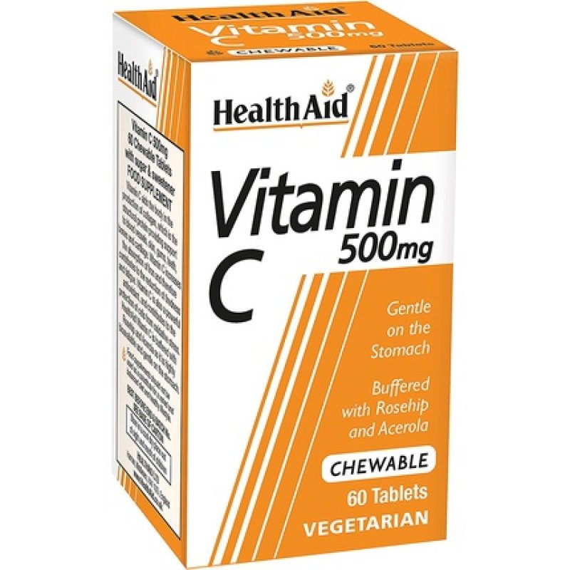 HealthAid Vitamin C Chewable Vegetarian Tablets 500mg 60 Tablets