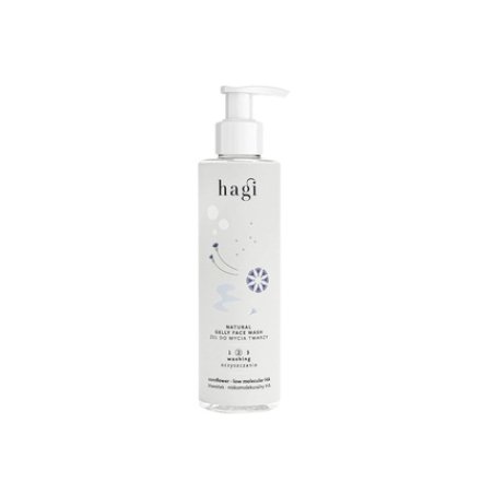 Hagi Natural Face Cleansing Gel with Hyaluronic Acid, Panthenol, Protective Algae, and Cornflower Extract 200ml