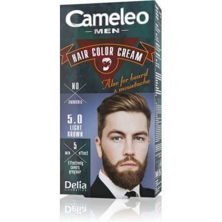 Cameleo Men Permanent Hair Dye Light Brown for Hair Beard & Moustache 30ml
