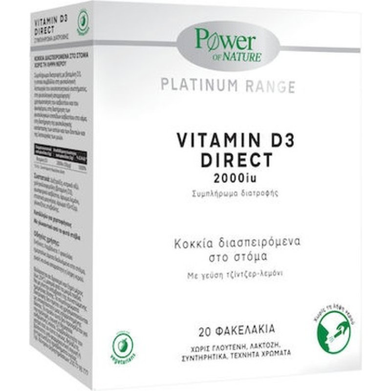 Power Health Power Of Nature Platinum Range Vitamin D3 Direct 2000 Iu 20 Capsules