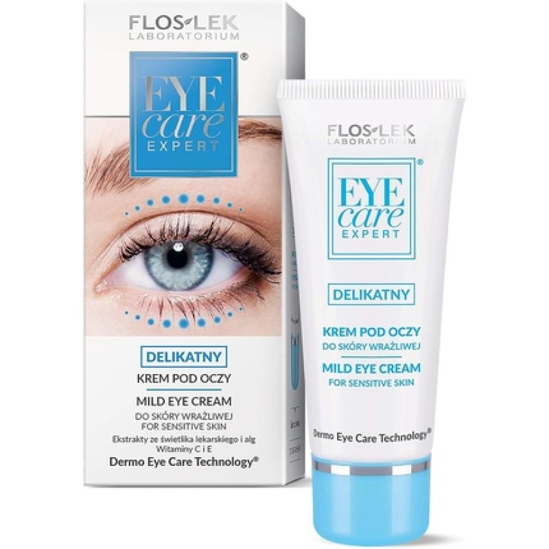 FLOSLEK Light Eye Cream for Sensitive Skin 30ml - Reduces Wrinkles and Moisturizes