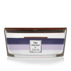 WoodWick Evening Luxe Trilogy bougie en cire Ellipse Violet, Violet, Blanc 1 pièce(s)