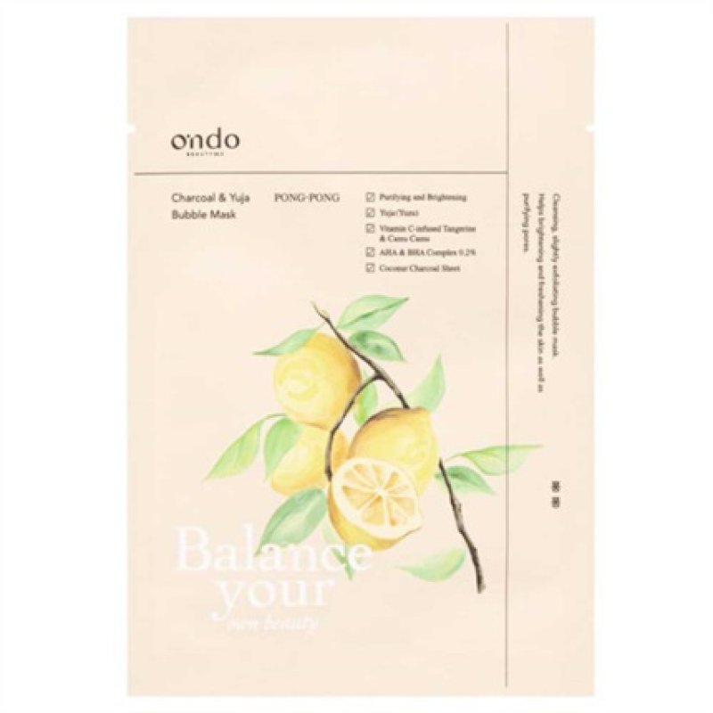 Ondo Charcoal & Yuja Bubble Mask 25g