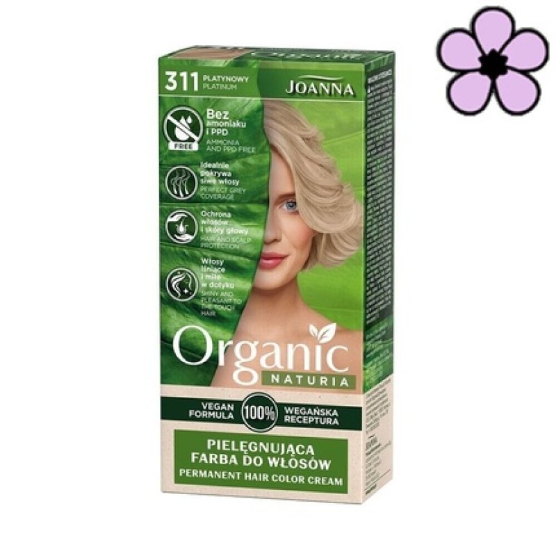 Joanna Naturia Organic Permanent Hair Dye Ammonia/PPD Free 311 Platinum Blonde