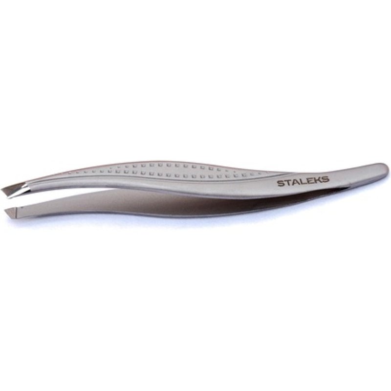 Staleks P-12 Eyebrow Tweezers with PVC Protective Case Total Length 9.5cm