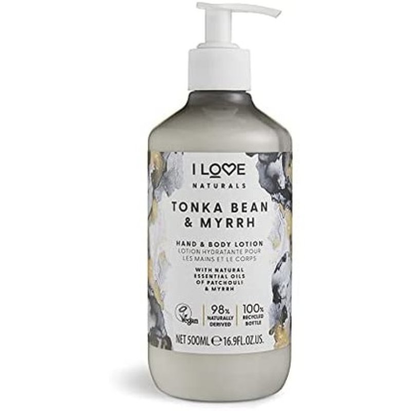 I Love Naturals Tonka Bean & Myrrh Hand & Body Lotion with Essential Oils 500ml