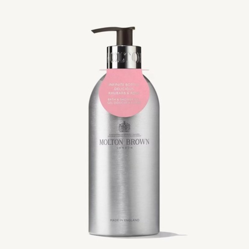 Molton Brown Delicious Rhubarb and Rose Bath and Shower Gel Infinite Bottle 400ml