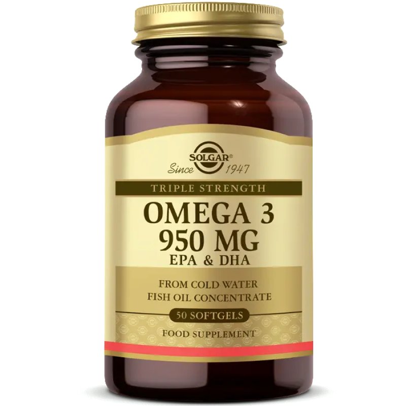 Solgar Triple Strength Omega 3 Supports Brain and Eyes Heart Health Friendly Fish Oil 50 Softgels