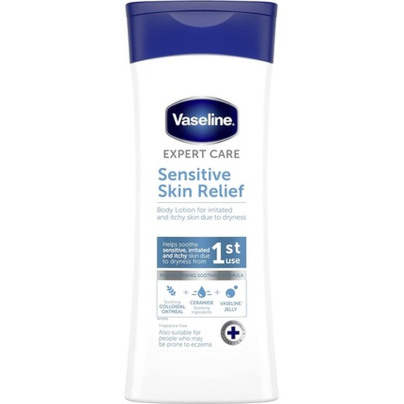 Vaseline Expert Care Sensitive Skin Relief Dermatologically Tested Moisturiser Body Lotion 400ml