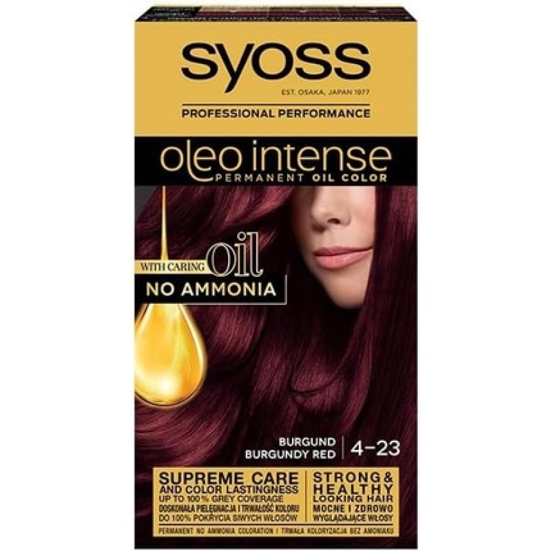 Syoss Oleo Intense Hair Dye Permanently Coloring From Oils 4-23 Burgundy Red 115ml