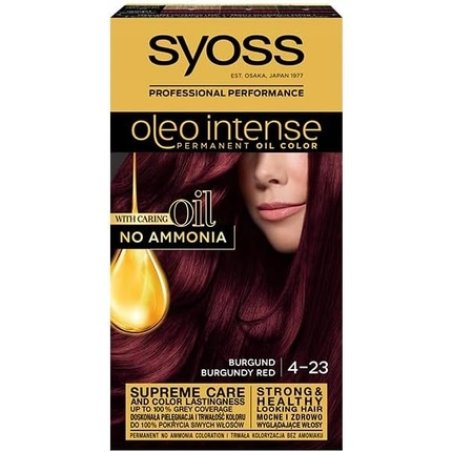 Syoss Oleo Intense Hair Dye Permanently Coloring From Oils 4-23 Burgundy Red 115ml