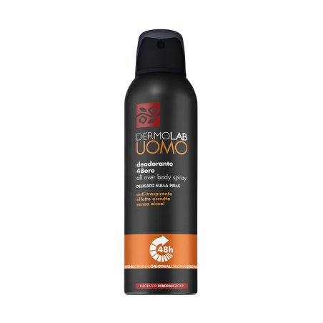 Dermolab Uomo Deodorant Spray 72H All Over Body Original Scent Removes Odors and Regulates Breathability 150ml
