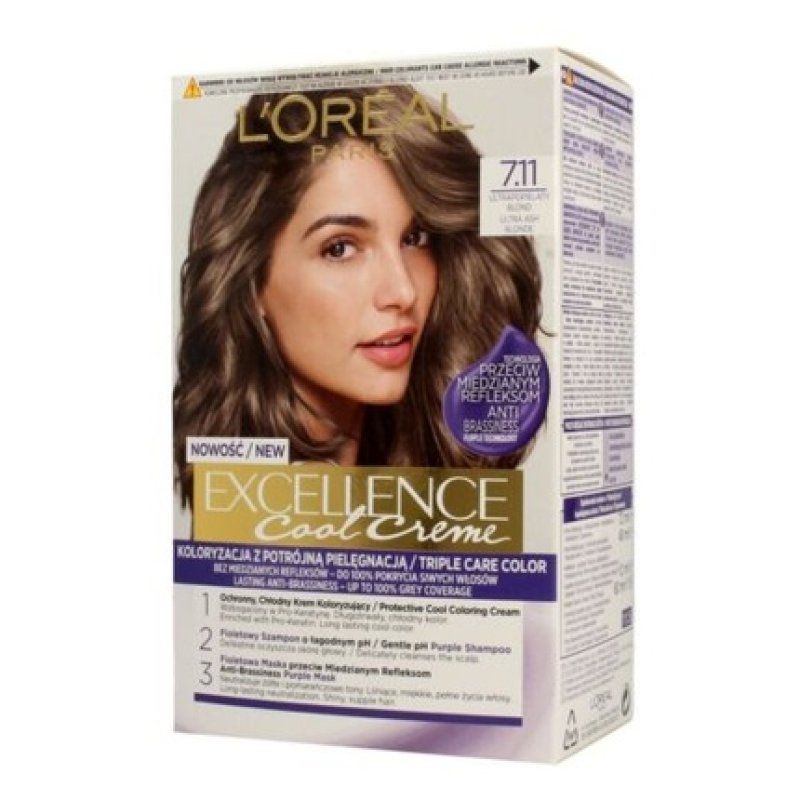 Loreal Excellence Cool Creme Hair Color Cream 7.11 Ultra Gray Blonde