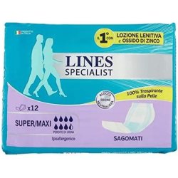 Lines Specialist Incontinence Pads for Men and Women - Pack of 12