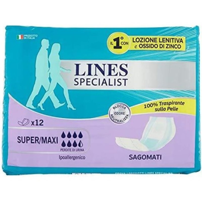 Lines Specialist Incontinence Pads for Men and Women - Pack of 12