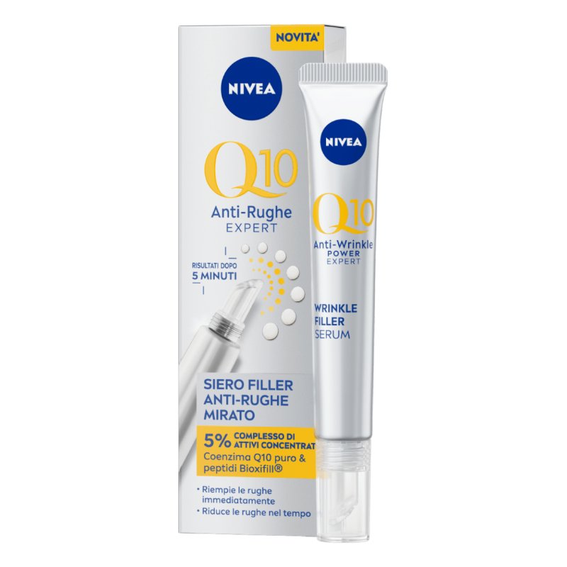 NIVEA Q10 Anti-Wrinkle Expert Serum Filler Targeted 15ml with Coenzyme Q10 for Face and Eye Area