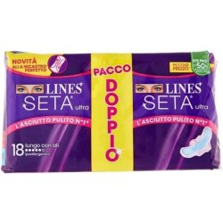 Lines Ulta Vpdown Silk Absorbent Long 18 Pieces - Pack of 18