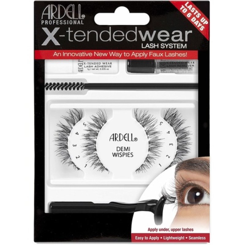 Ardell X-Tended Wear Demi Wispies Lash Cluster Kit Black - Natural, Seamless, and Customizable Lashes Lasting up to 6