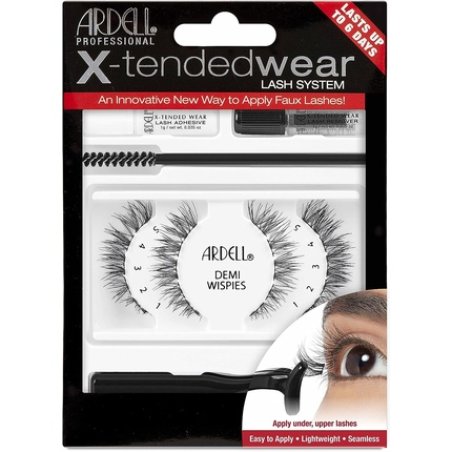 Ardell X-Tended Wear Demi Wispies Lash Cluster Kit Black - Natural, Seamless, and Customizable Lashes Lasting up to 6