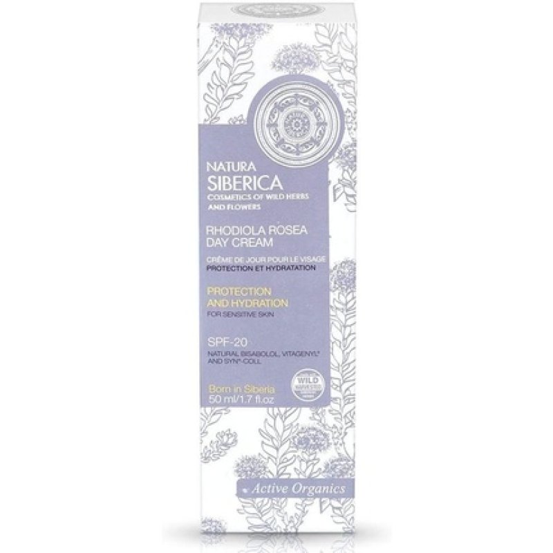 Natura Siberica Rhodiola Rosea Face Day Cream for Sensitive Skin Protection and Hydration SPF20 50ml