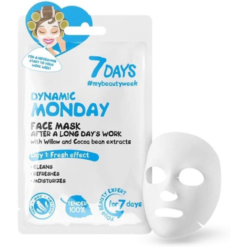 7DAYS Face Mask Beauty Firming and Hydrating Sheet Mask with Shea Butter, Argan Oil, Hyaluronic Acid and Cocoa Beans
