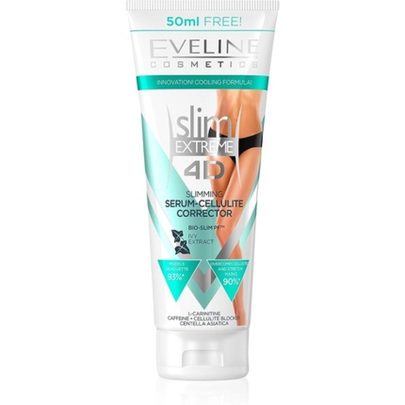 Eveline Cosmetics Slim Extreme 4D Anti-Cellulite Fat Burning Cream 250ml - Firming Body Cream for Slim Thighs, Firm
