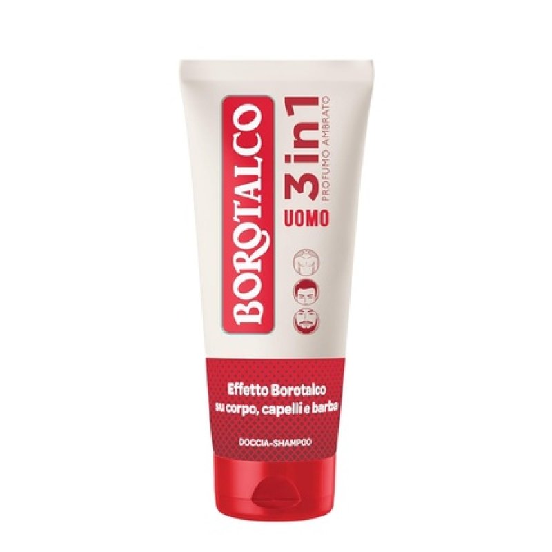 Borotalco 3-in-1 Shower Shampoo for Men Amber Scent 200ml