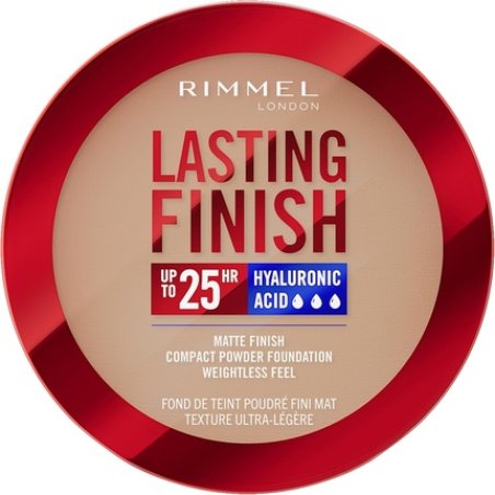 Rimmel Lasting Finish 25 HR Compact Foundation 007 Golden Beige Matte Buildable Coverage Powder-to-Cream Anti-Pollution
