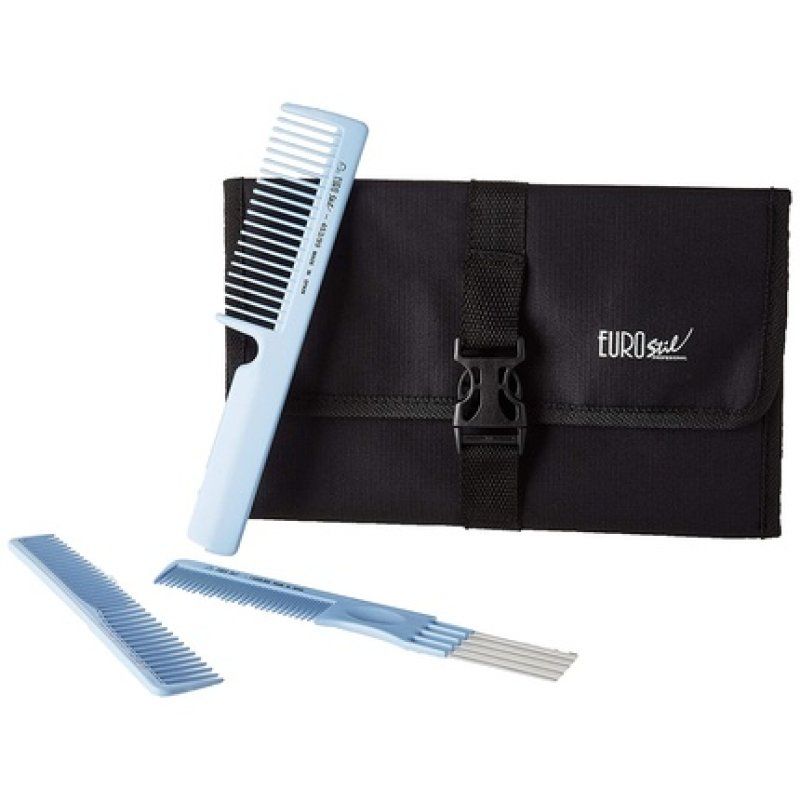 Eurostil Professional Case with 9 Colorful Combs and Closure