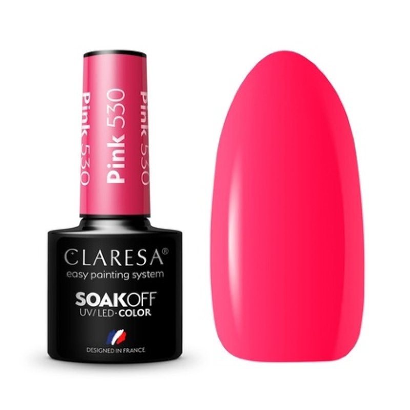 Claresa UV LED Nail Polish Collection Hybrid Manicure Soak Off - 5ml Pink Color No. 530