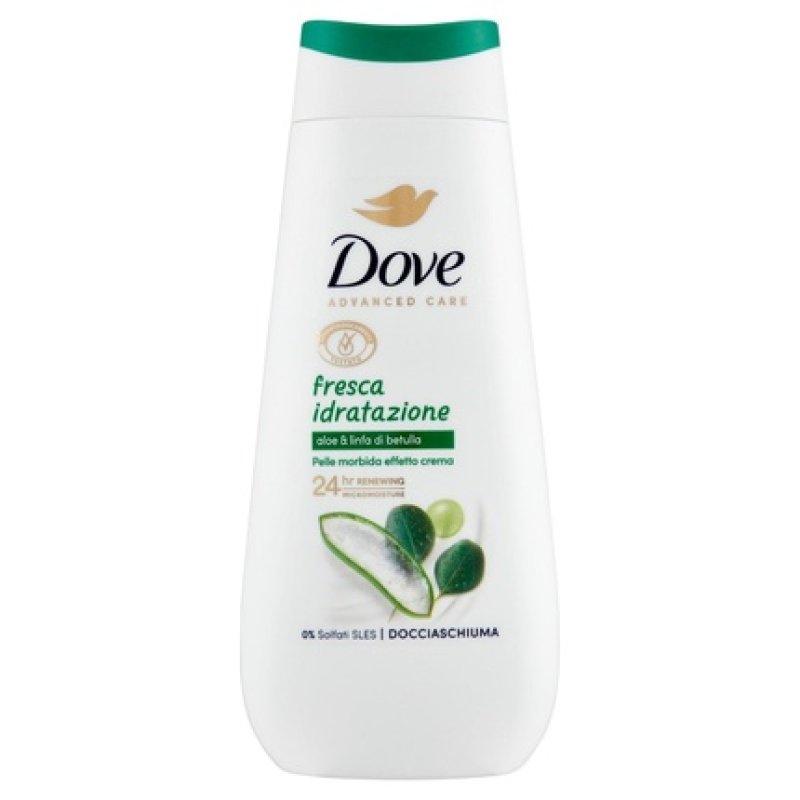 Dove Advanced Care Shower Foam Fresh Hydration Aloe Birch Sap 225 Ml