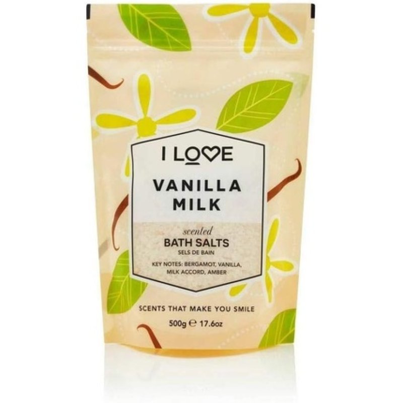 I Love Vanilla Milk Scented Bath Salts with ACB BioWater Bamboo 500g