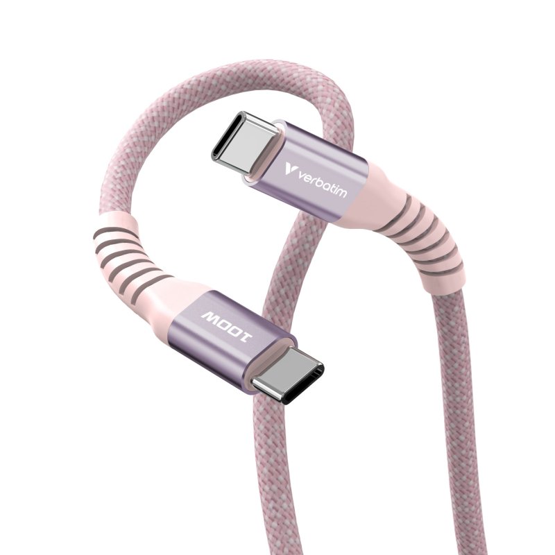 Verbatim Sync & Charge Magnetic Cable - 100W USB-C to USB-C 120 cm Pink