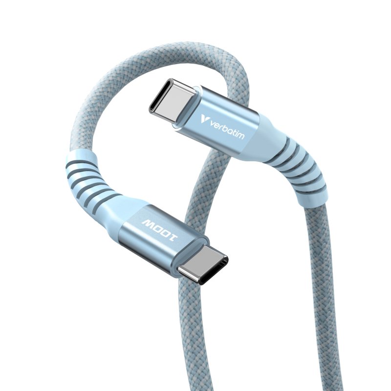 VERBATIM CABLE USB-C/USB-C 100W BLEU