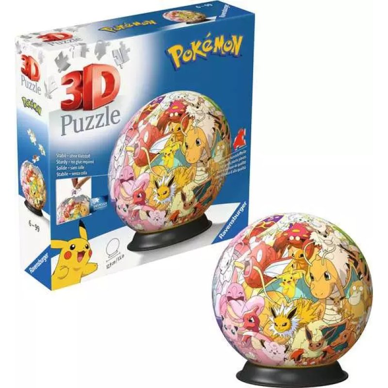 Ravensburger 3D Puzzle Ball: Pokémon - Kanto Region Puzzle 3D 73 pièce(s) Dessins animés