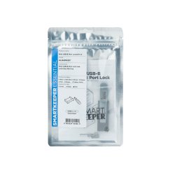 ESSENTIAL Mini USB-B Port Lock (UL04) Lock Key Mini (U04) (Farbcode Grau, 4 Stück 1 Schlüssel)