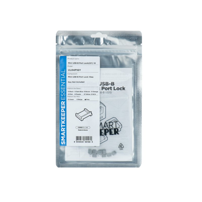 Smartkeeper MUL04P1GY bloqueur de port USB Type-B Gris 10 pièce(s)