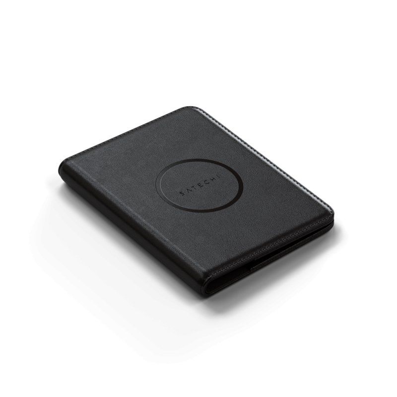 Satechi Vegan-Leather Passport Wallet with Find My Black