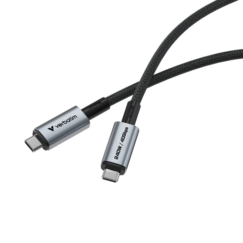 Verbatim Sync & Charge USB C to USB C 240W 40 Gbps 120 cm