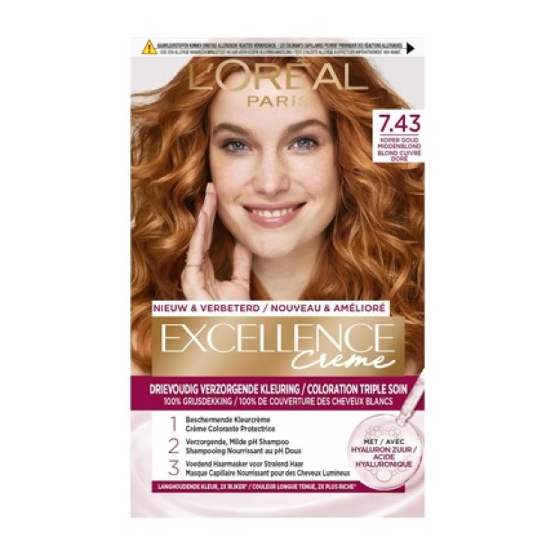 Loreal Excellence No.7.43 Copper Goldblond Hair Color