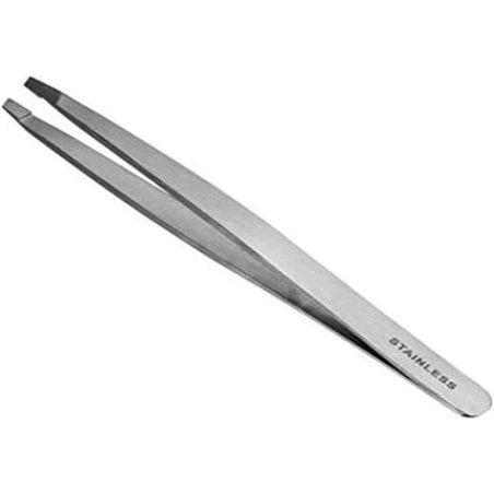 Pollie Stainless Steel Tweezers with Oblique Tip 9.5cm