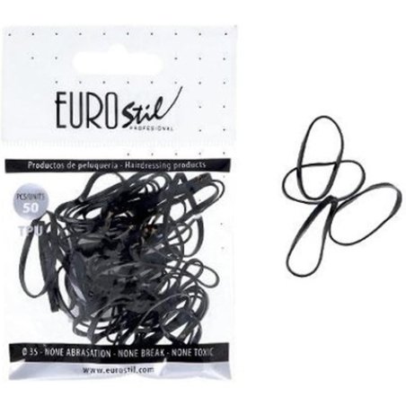 Eurostil Brand Accessories: Rubber Hair Bag Black Rubber Bands