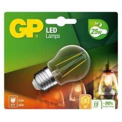 GP - LED Lamp Filament Mini Globe, E27, 2W (25W), 250lm