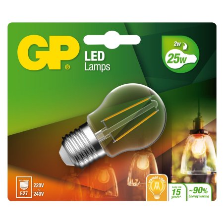 GP - LED Lamp Filament Mini Globe, E27, 2W (25W), 250lm