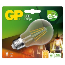 GP - LED Lamp Classic Filament, E27, 4W (40W), 470lm