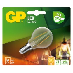 GP - LED Lamp Filament Mini Globe, E14, 2W (25W), 250lm